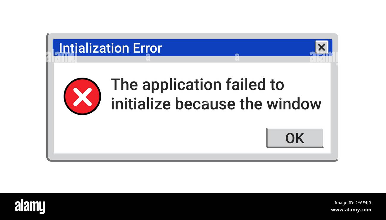 Error message on computer screen. System crash window. Stock Vector