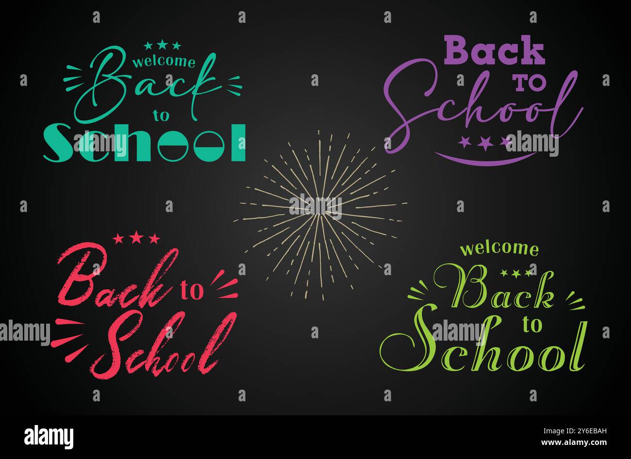 Back to School Typography with Color Pencils Design Stock Vector Image ...