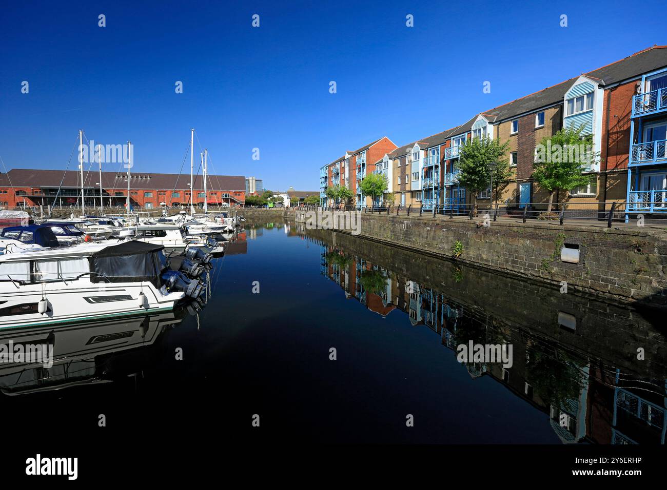 Swansea Maritime Quarter and National Waterfront Museum, Swansea, South Wales. Stock Photo