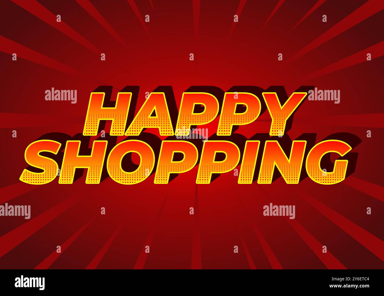 Happy shopping. Text effect design with 3D style and modern colors ...