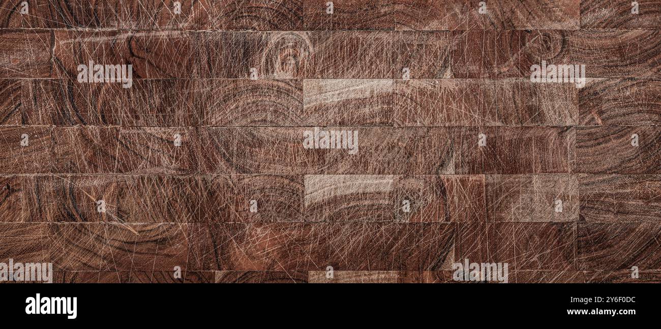 Detailed view of wooden cutting board with unique grain patterns and ...