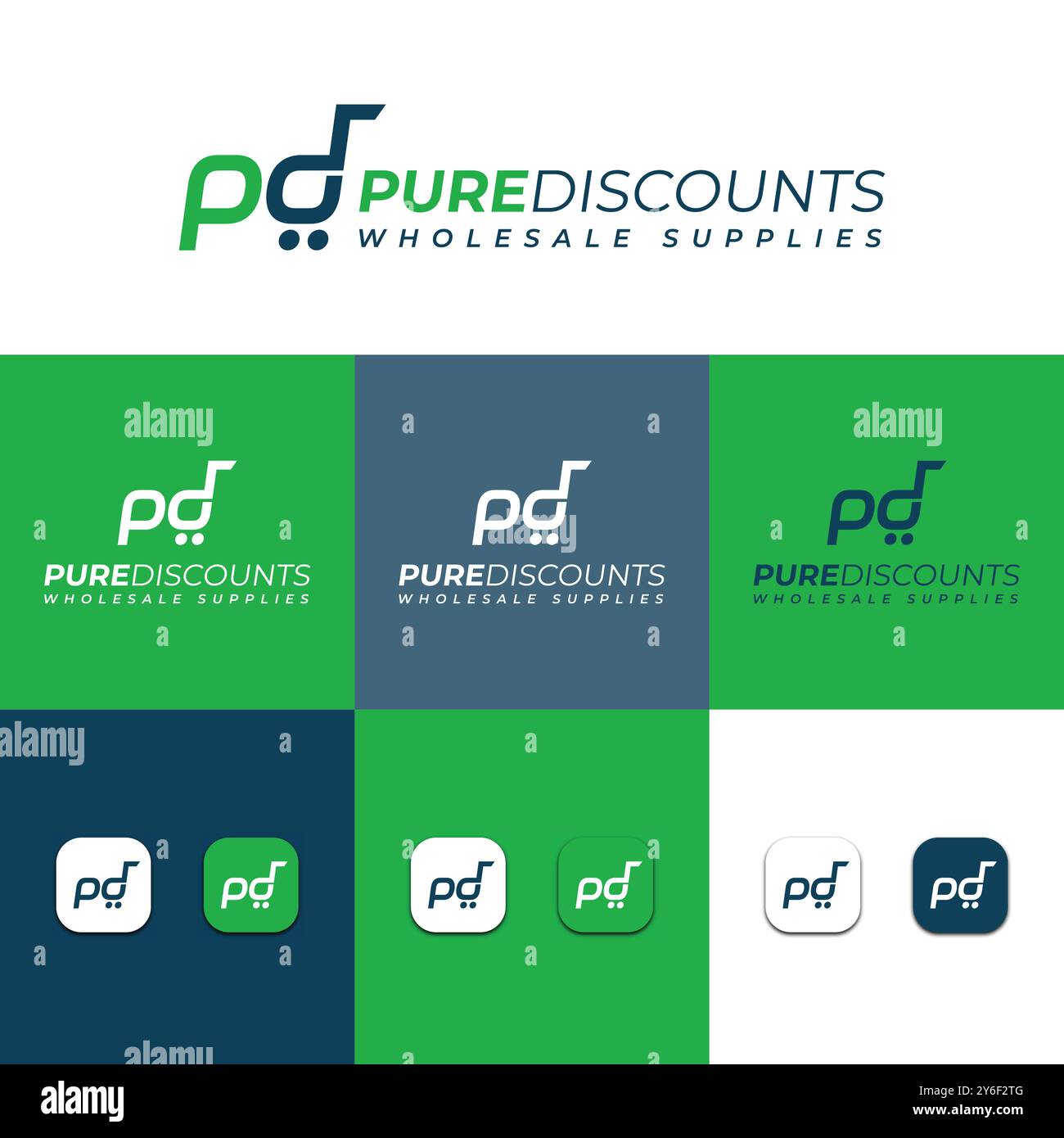 PD logo Pure Discounts wholesale supplies shopping logo design Stock