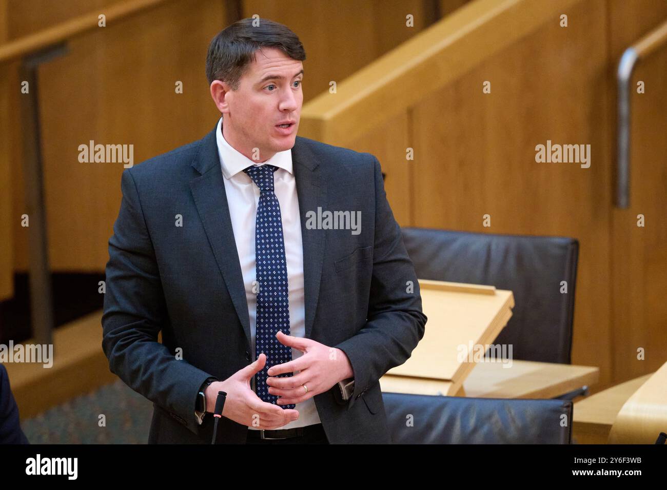 Mark F Riffon Edinburgh Scotland, UK 25 September 2024. Mark Griffin MSP at the ...