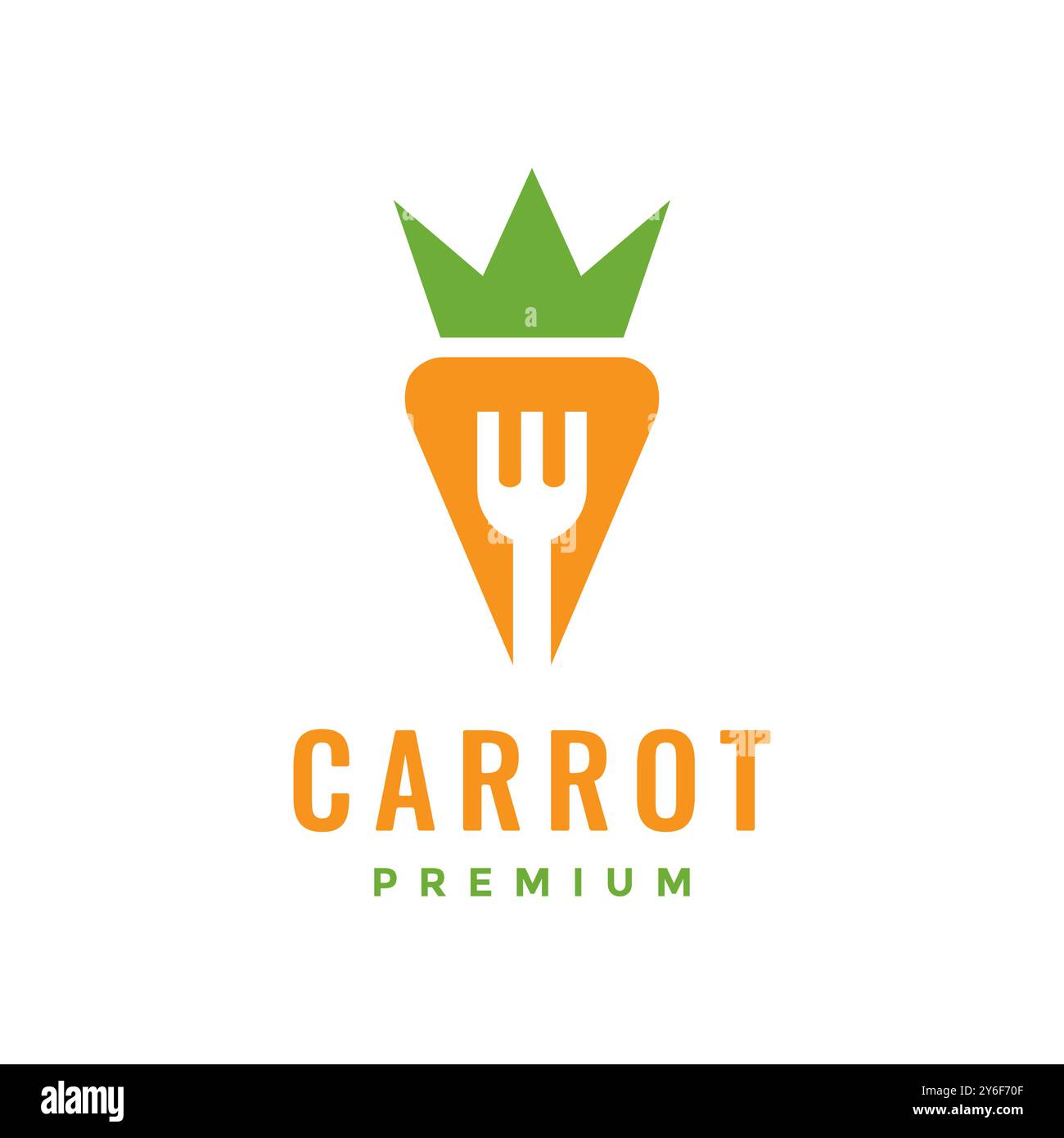 carrot vegetable fork simple modern style logo design vector icon illustration Stock Vector