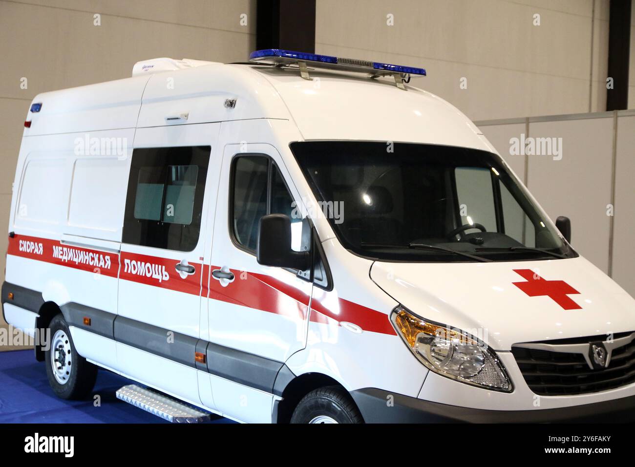 Saint Petersburg, Russia. 25th Sep, 2024. Emergency medical care transport seen during the XII St. Petersburg International Health Forum, which takes place in St. Petersburg at the Escpoforum Convention and Exhibition Center. Credit: SOPA Images Limited/Alamy Live News Stock Photo