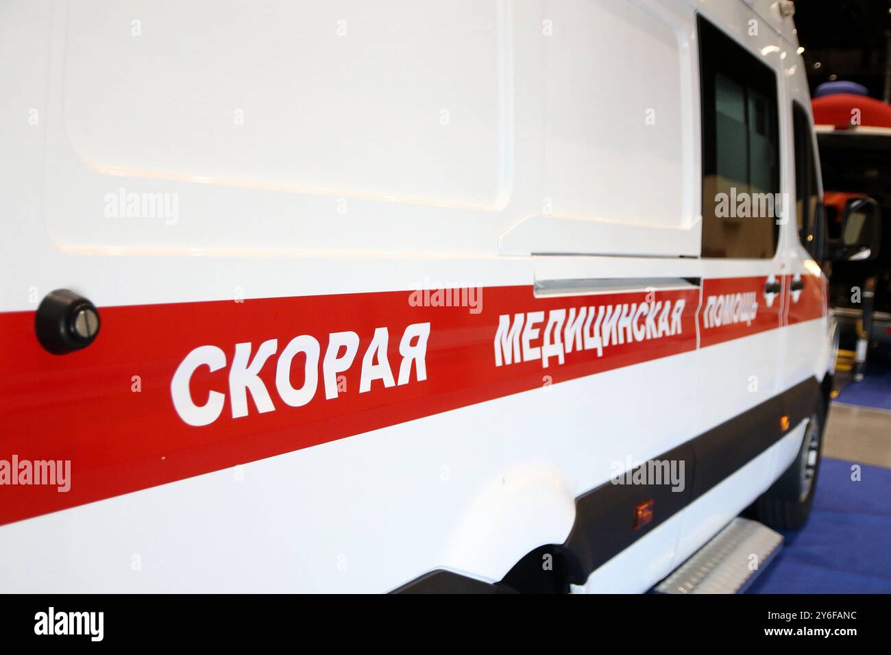 Saint Petersburg, Russia. 25th Sep, 2024. Emergency medical care transport, during the XII St. Petersburg International Health Forum, which takes place in St. Petersburg at the Escpoforum Convention and Exhibition Center. Credit: SOPA Images Limited/Alamy Live News Stock Photo