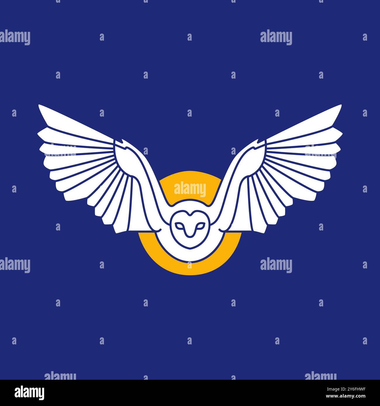 white barn owl fly wings hunter freedom colorful modern minimal logo ...