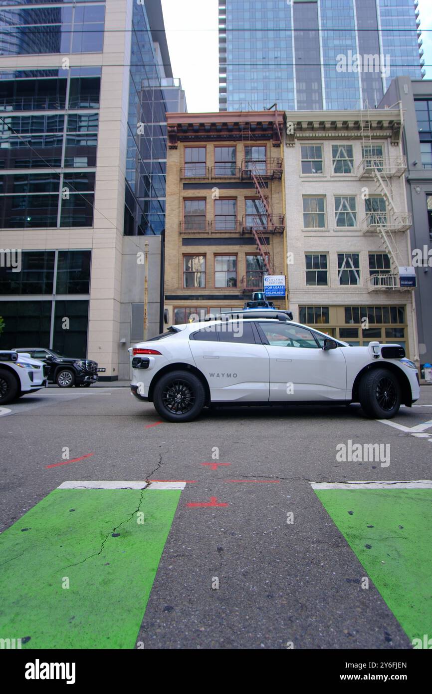 San Francisco, CA, USA - 16 September 2024 - A Waymo driverless autonomous vehicle Stock Photo