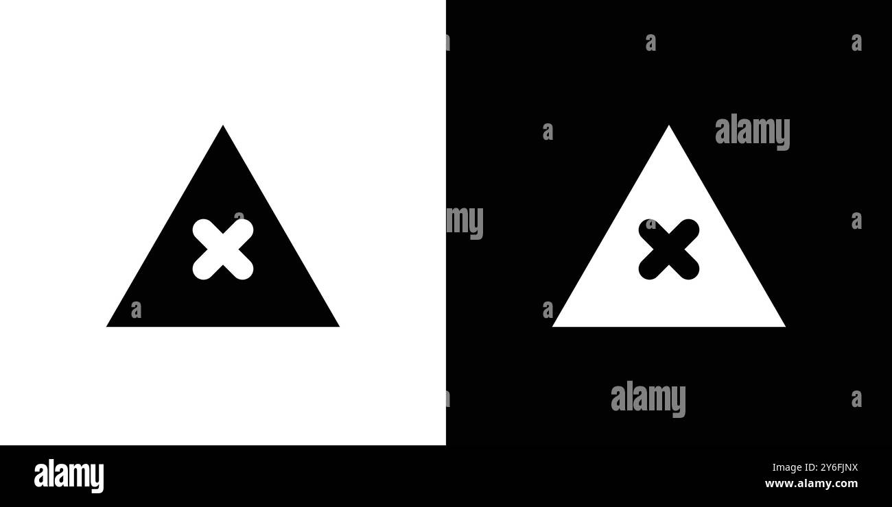 Attention Warning sign icon set in thin line outline style and linear ...
