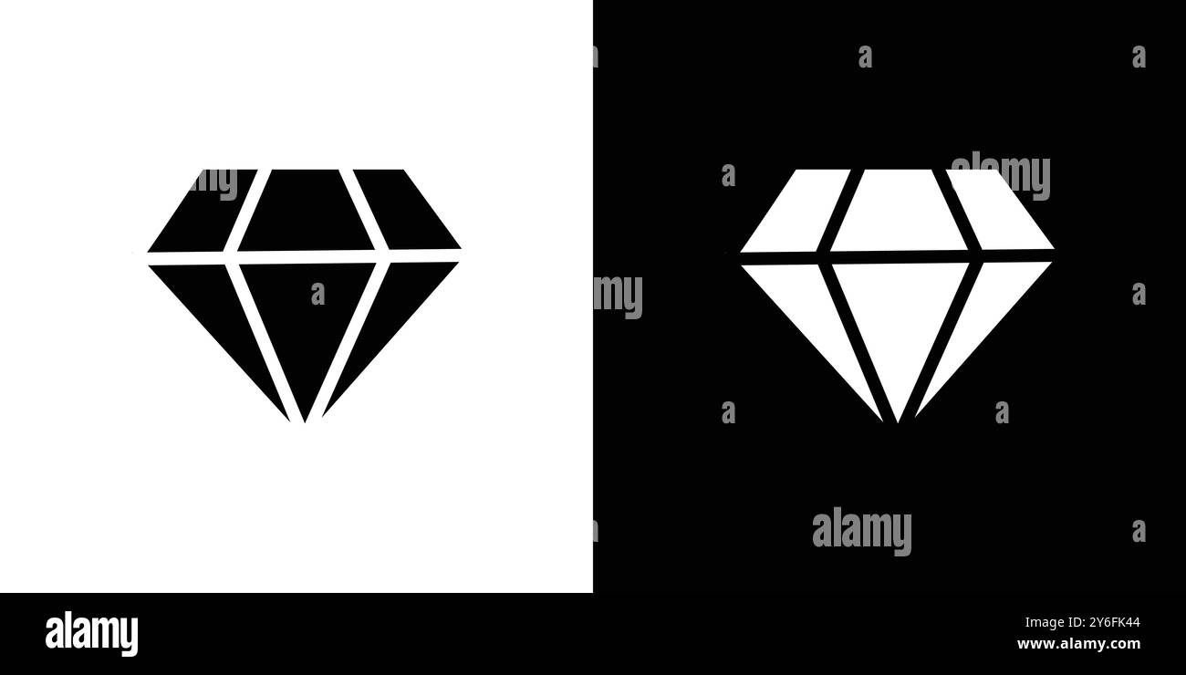 diamond icon set in thin line outline style and linear vector sign Stock Vector