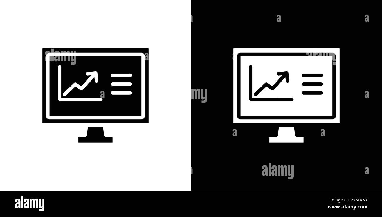 data analysis icon set in thin line outline style and linear vector ...