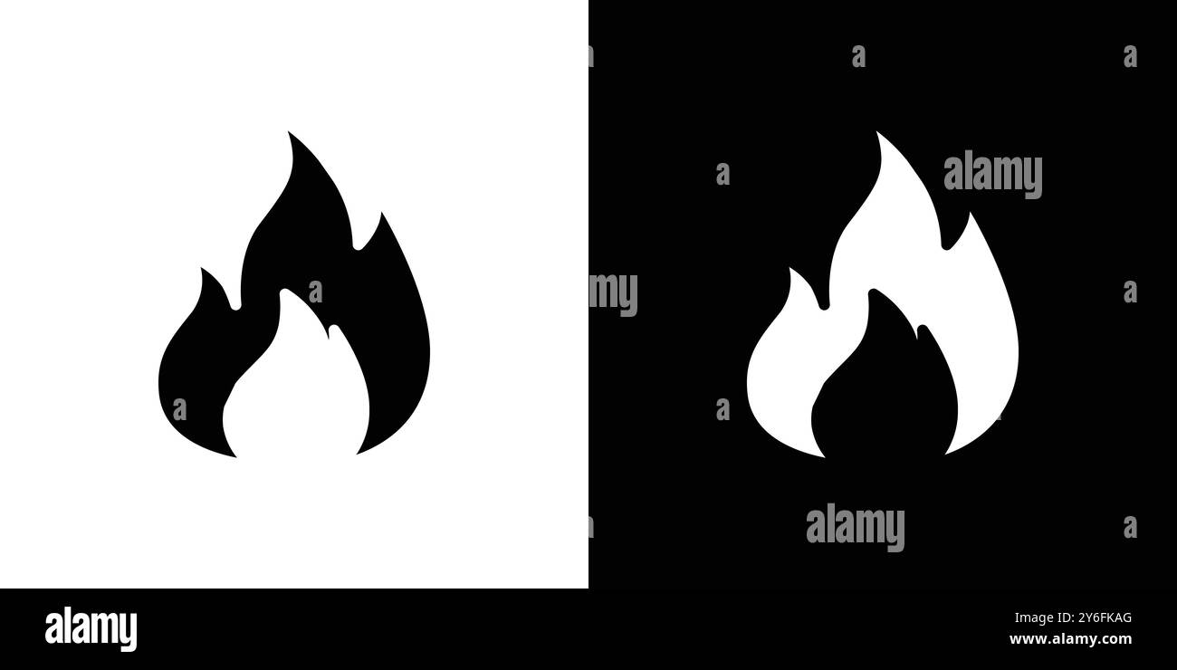 Fire Icon set in thin line outline style and linear vector sign Stock ...