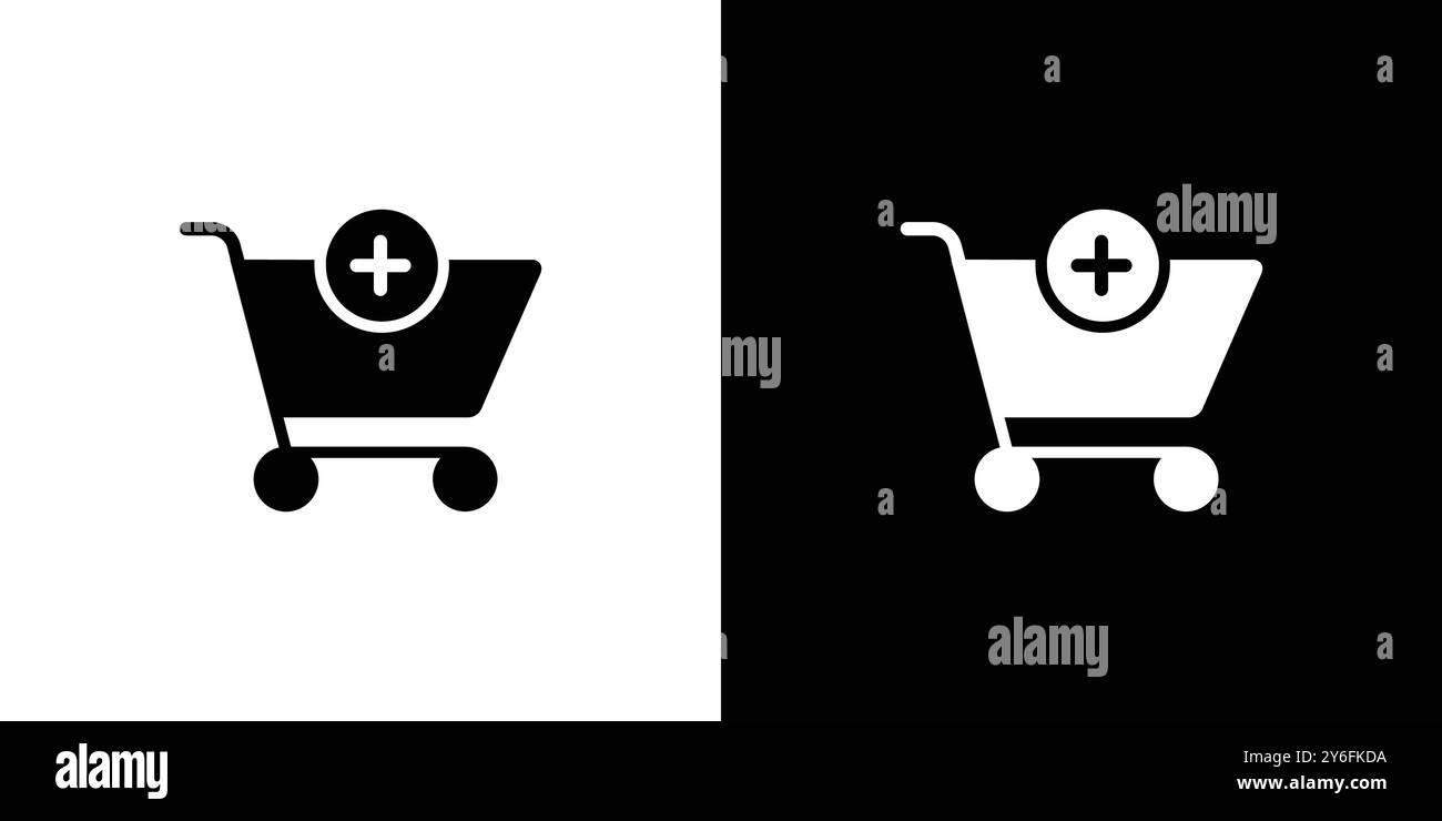 Cart download icon set in thin line outline style and linear vector ...