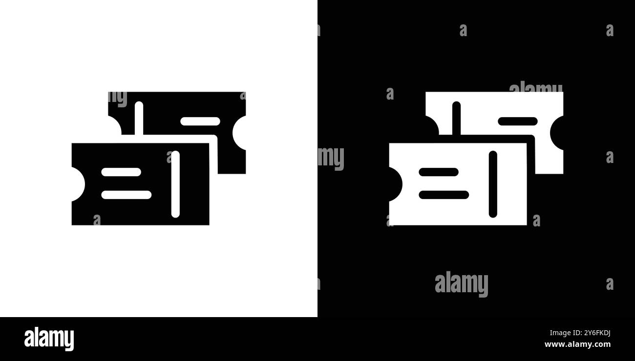 cinema ticket icon set in thin line outline style and linear vector ...