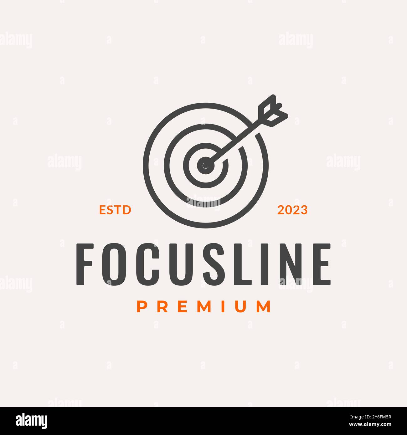 archer focus line circle simple hipster logo design vector Stock Vector