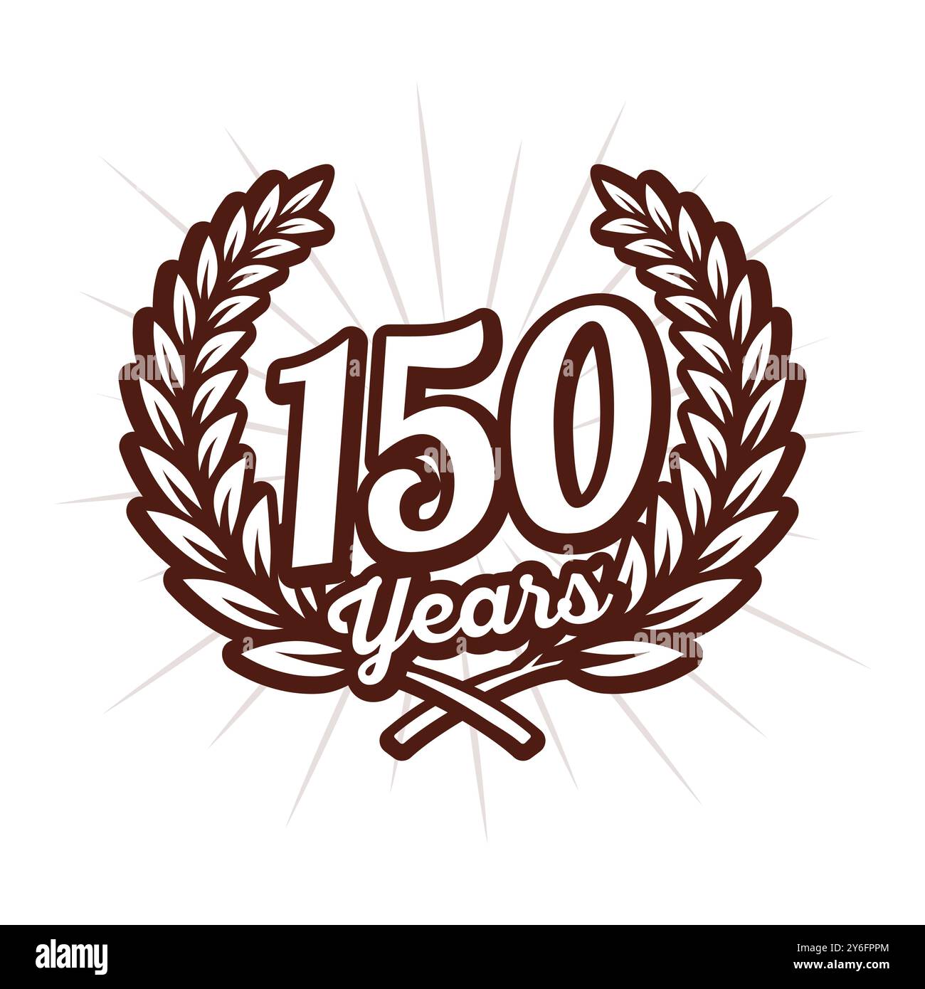 150 years anniversary celebration with laurel wreath. 150th anniversary ...