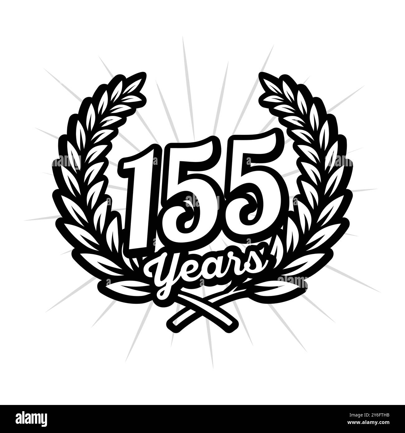 155 years anniversary celebration with laurel wreath. 155th anniversary ...