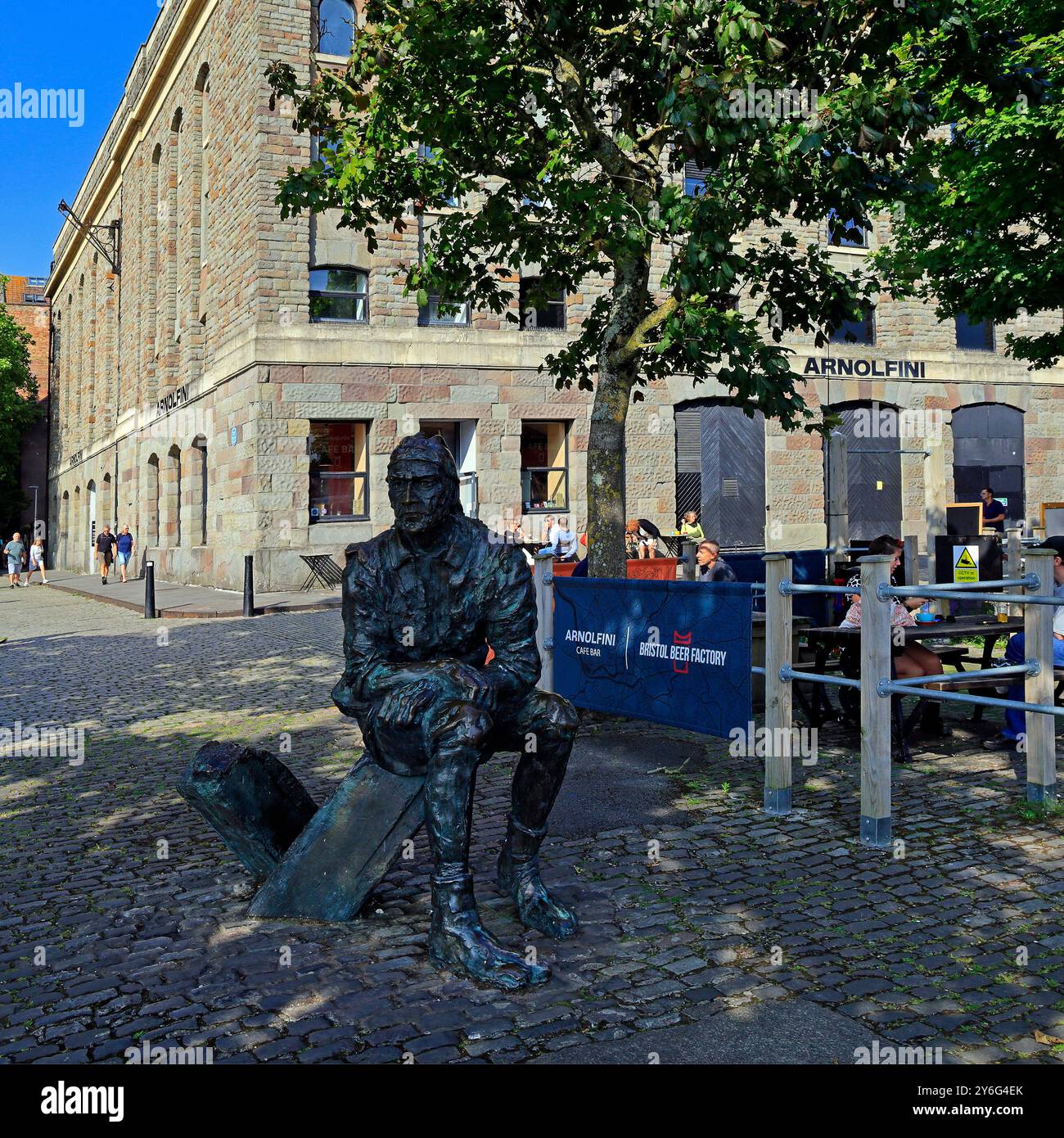 John Cabot bronze life sized sculpture outside Arnolfini art gallery, Bristol, West of England, UK. 2024 Stock Photo