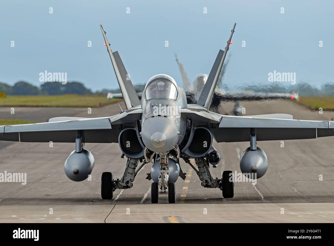 RCAF Royal Canadian Airforce FA-18, During, Exercise Cobra Warrior, 25th September 2024, RAF Waddington, Lincolnshire, UK,25th September Stock Photo