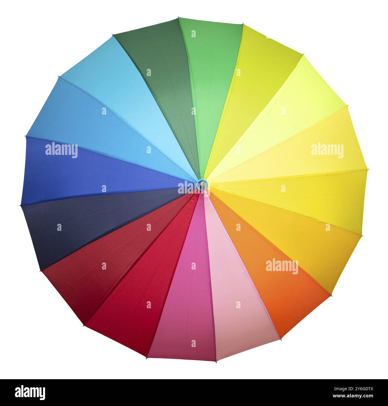 Multicolored umbrella isolated on white Stock Photo