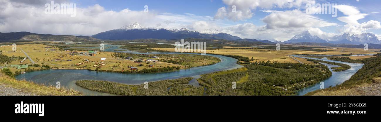 Panoramic View from Mirador Rio Serrano, Torres del Paine Patagonia ...