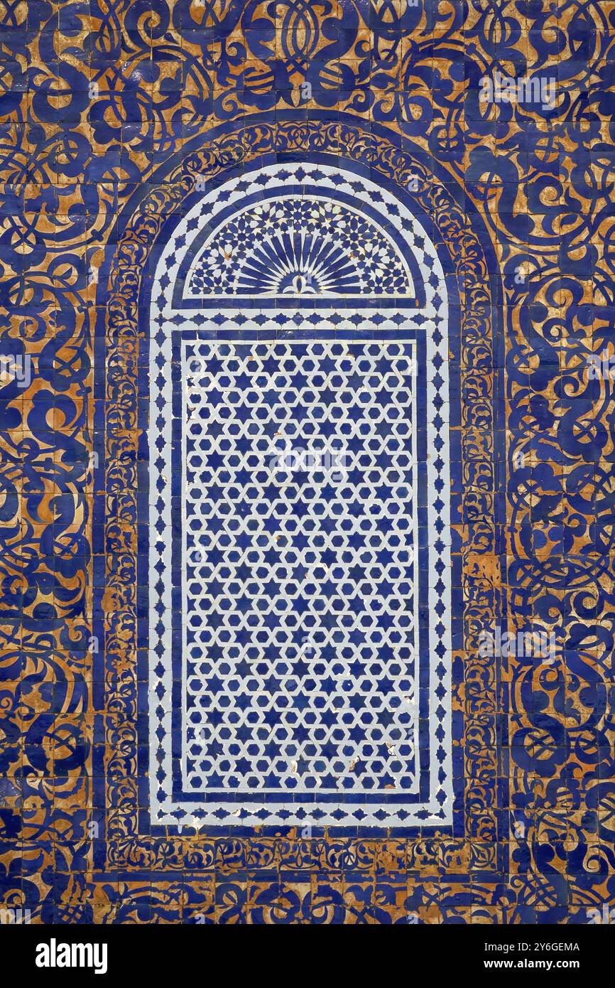 Traditional maroccan pattern tiled window background Stock Photo