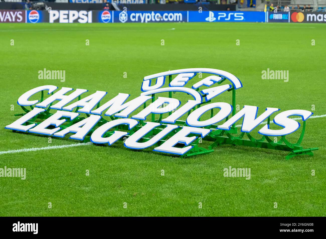 Official logo of UEFA Champions League 2024/2025 during the UEFA