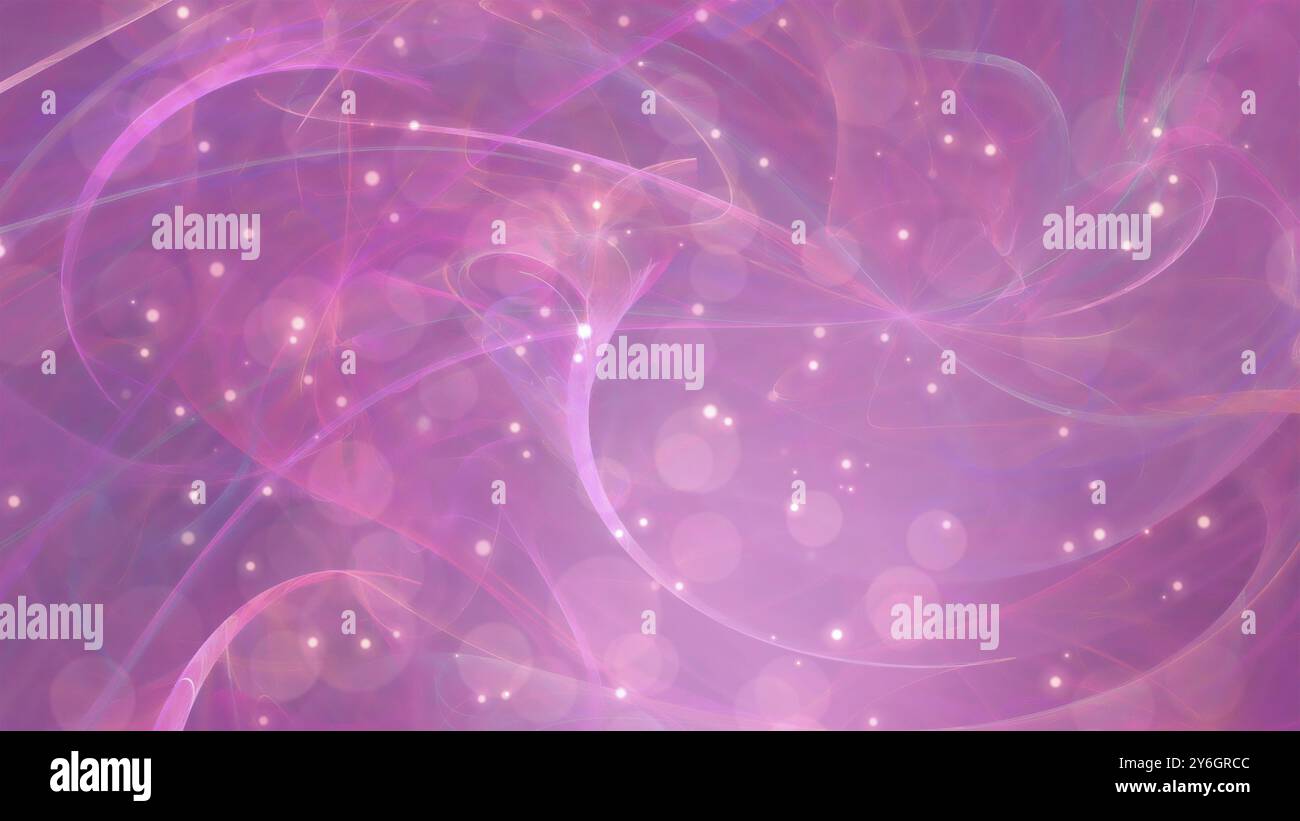 Abstract pink background with shapes and waving lines, Bokeh lights Stock Photo
