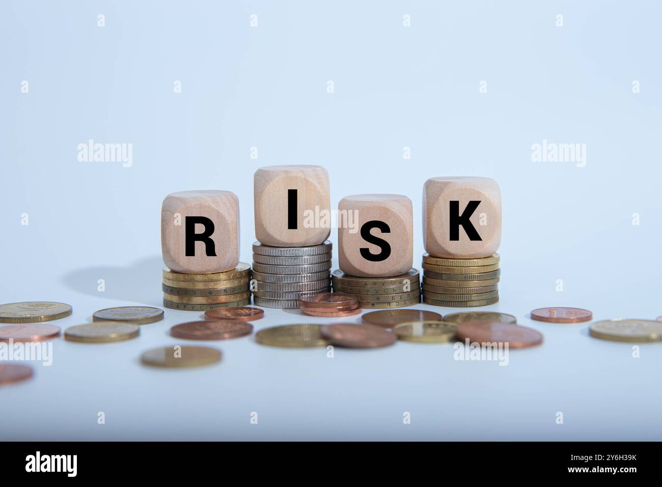 Risk Concept Wooden Cube Blocks For Business Stock Photo - Alamy