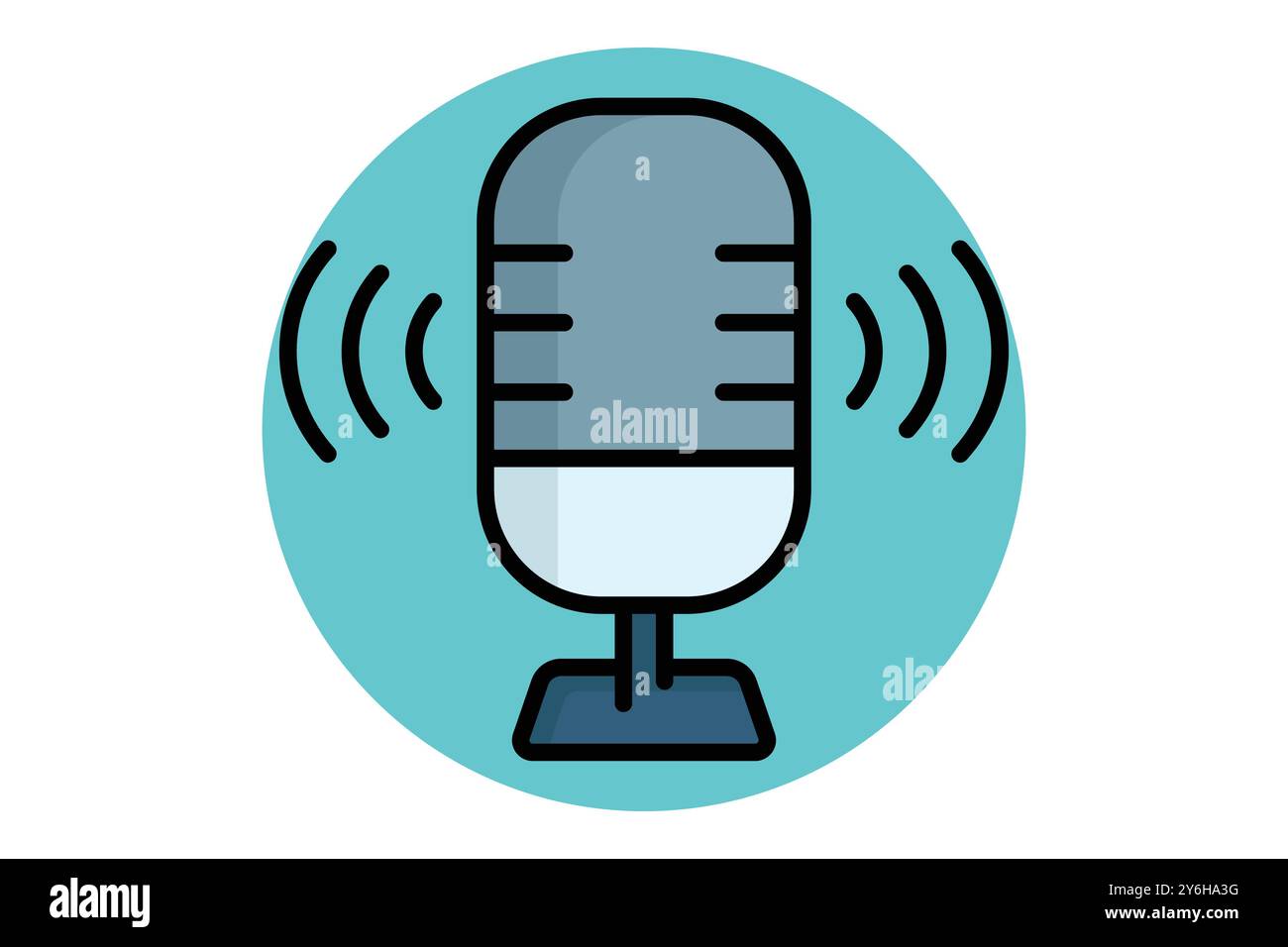 Voice recording colored outline icon. icon related to online course ...