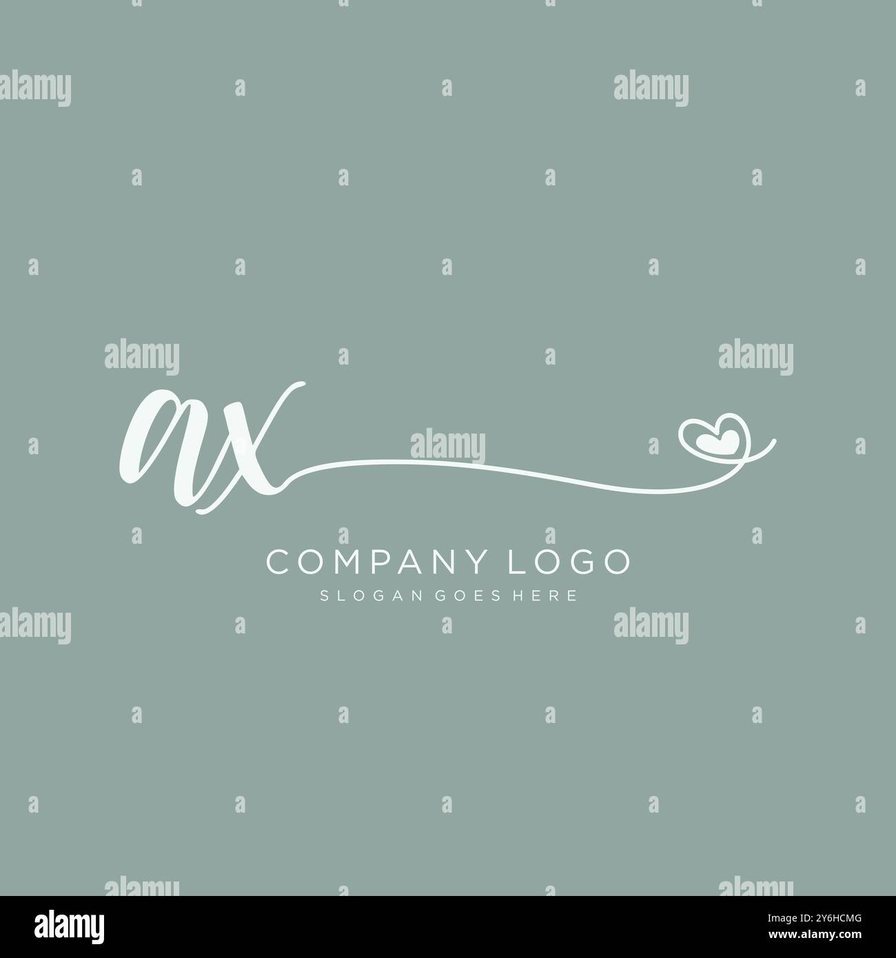 AX Initial handwriting logo design Stock Vector