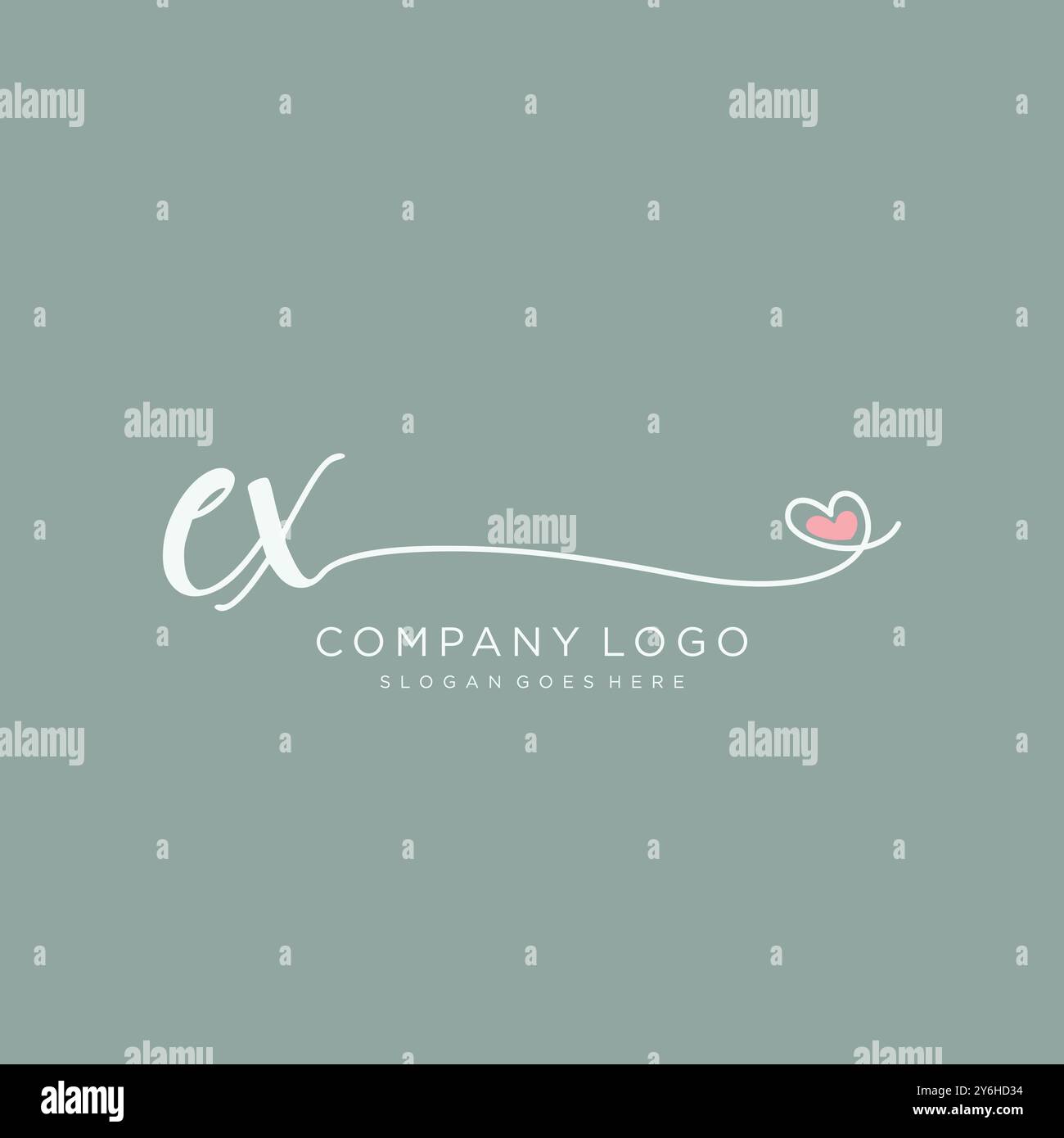 EX Initial handwriting logo design Stock Vector