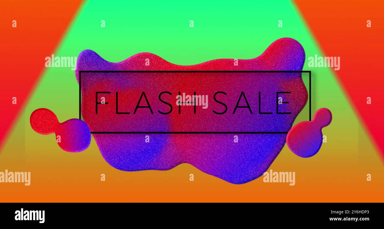 Image of flash sale text over vibrant pattern background Stock Photo