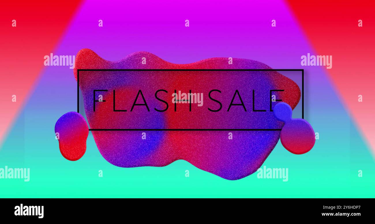 Image of flash sale text over vibrant pattern background Stock Photo