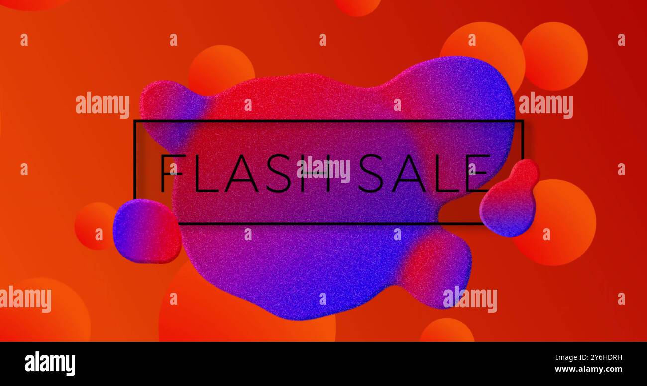 Image of flash sale text over vibrant pattern background Stock Photo