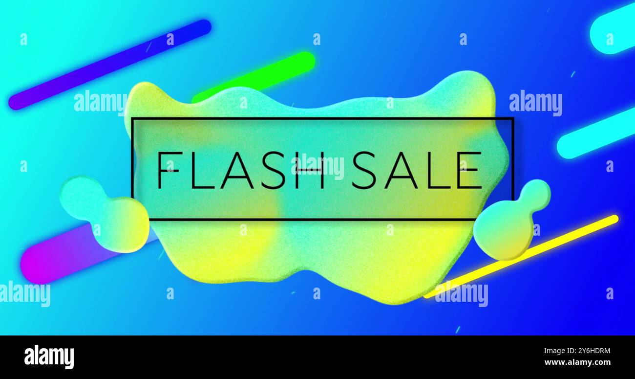 Image of flash sale text over vibrant pattern background Stock Photo