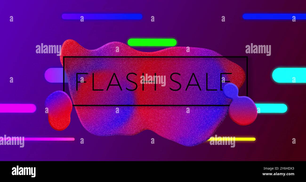 Image of flash sale text over vibrant pattern background Stock Photo