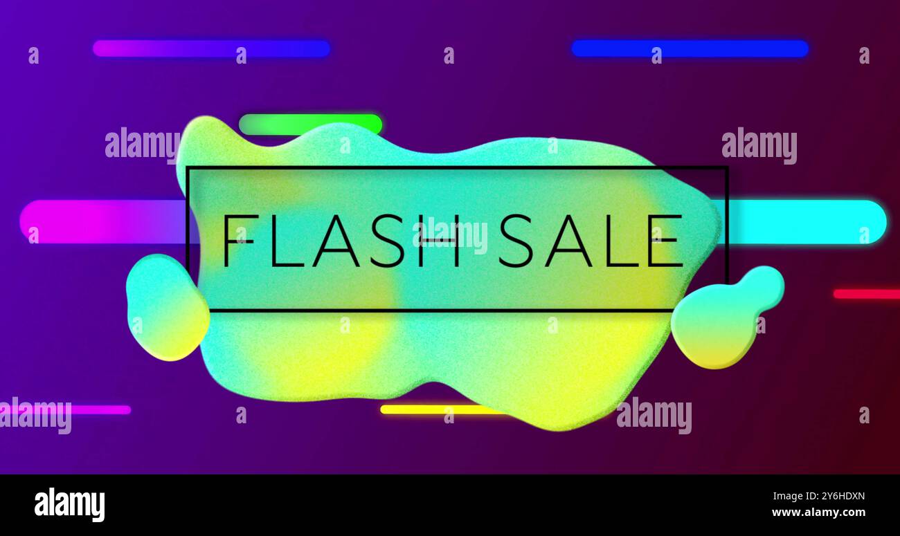 Image of flash sale text over vibrant pattern background Stock Photo