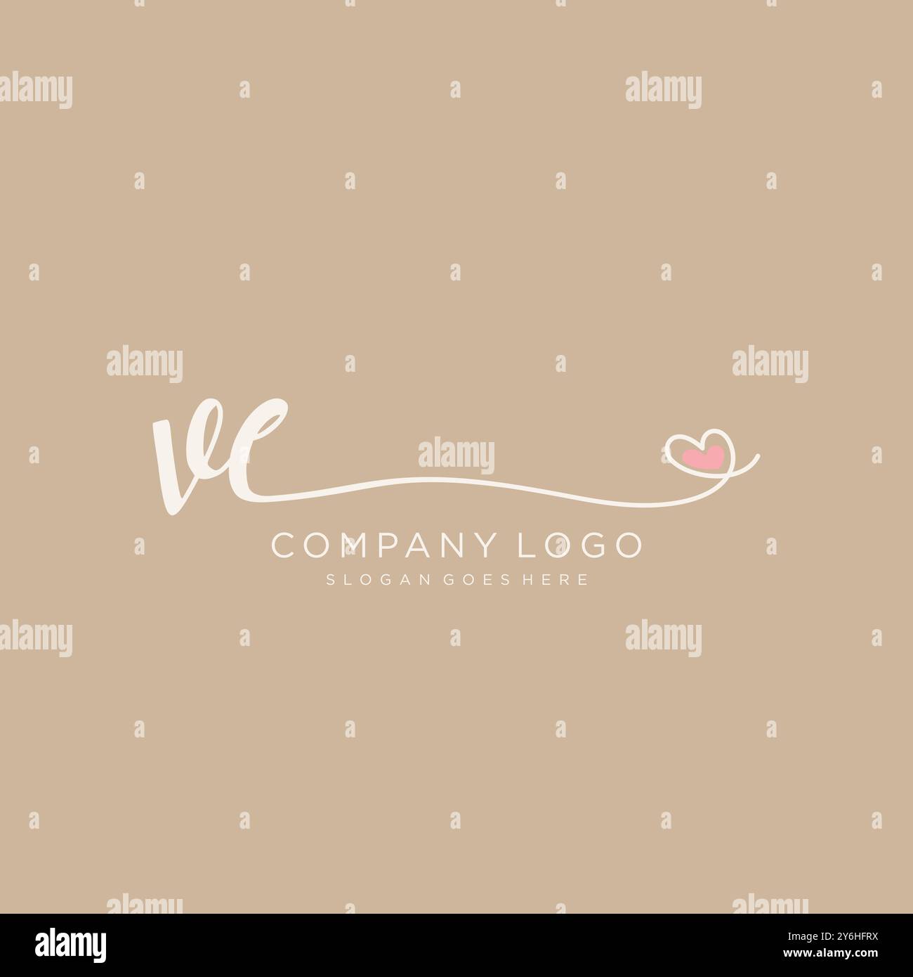 VE Initial handwriting logo design Stock Vector