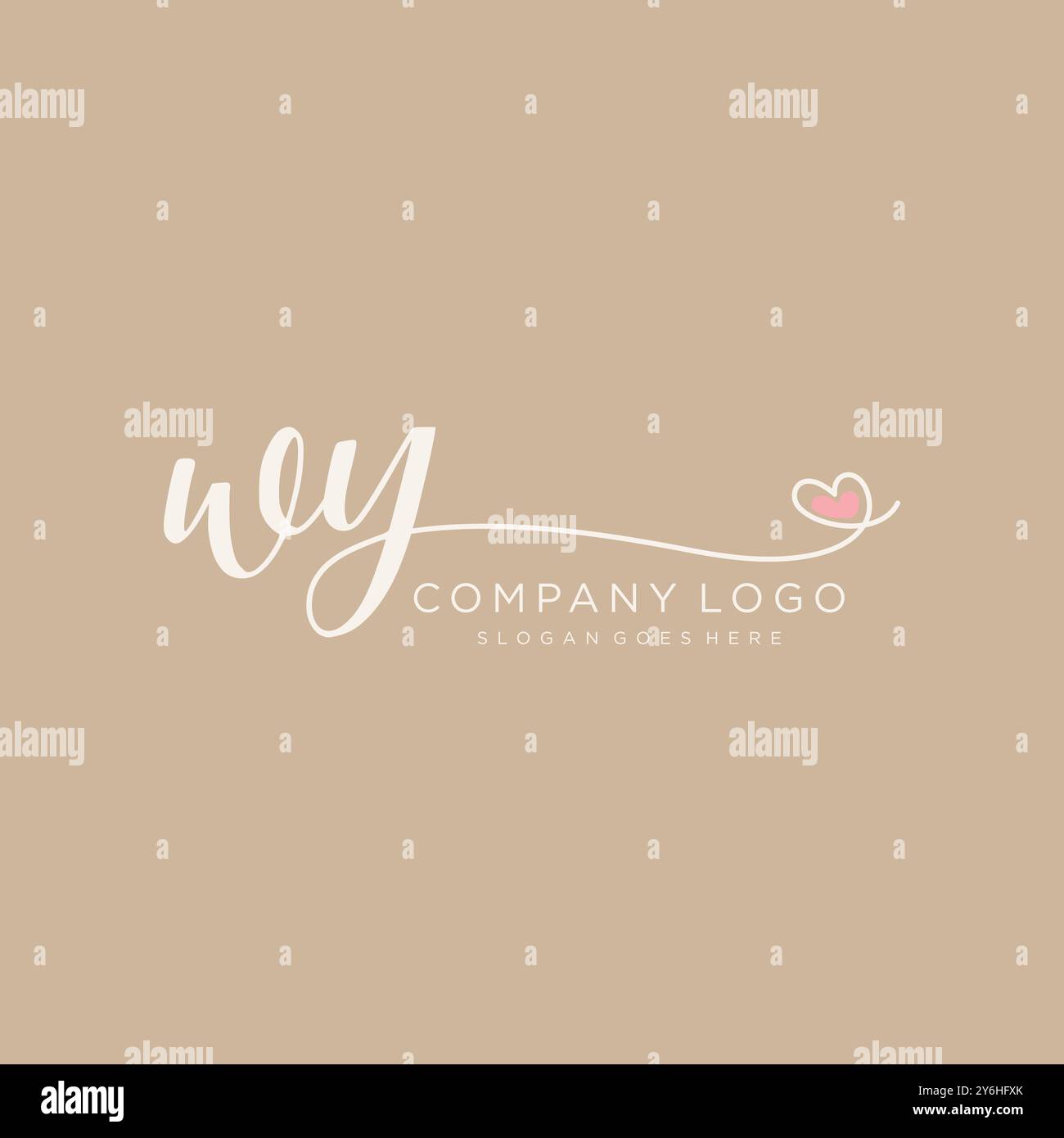 WY Initial handwriting logo design Stock Vector