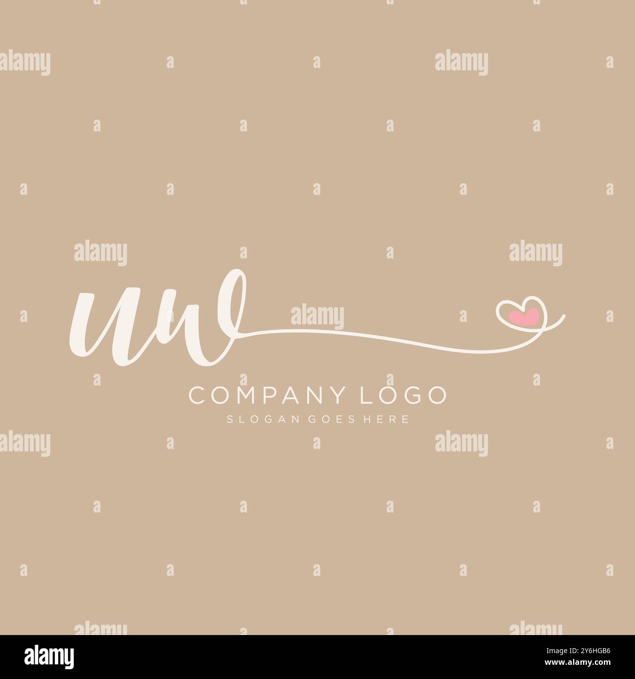 UW Initial handwriting logo design Stock Vector