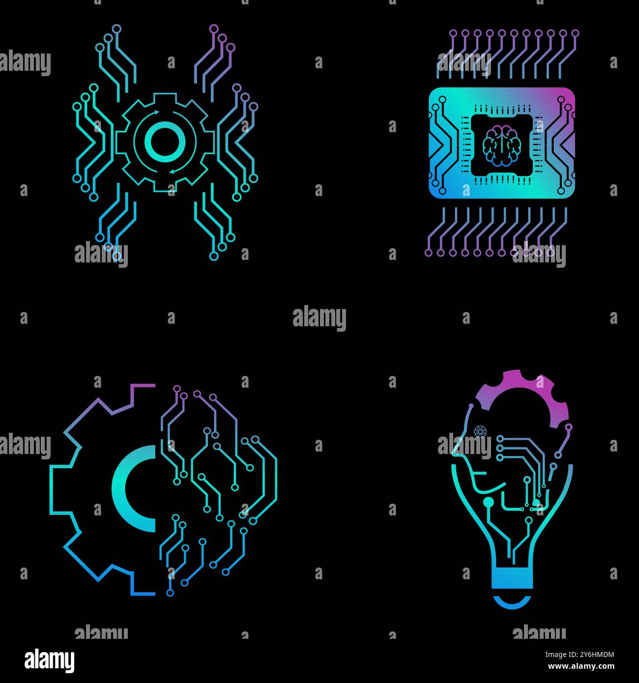 Knowledge thin line icon set. Containing book, mind, thinking, cognition, brain, light bulb, education, globe, owl, creativity, idea, imagination Stock Vector