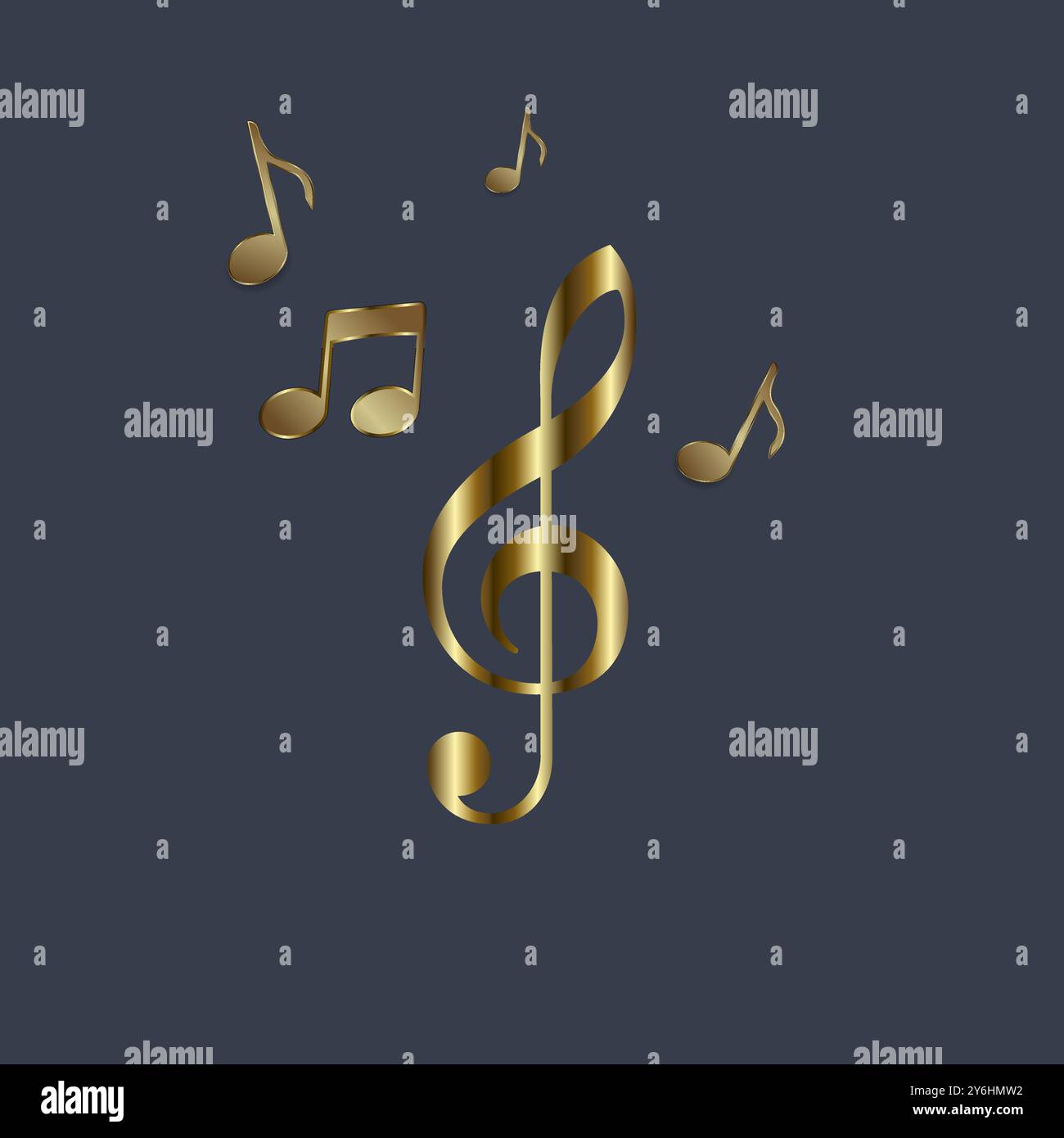 Groups of Luxury music notes key, symbols, icons, vector music style ...
