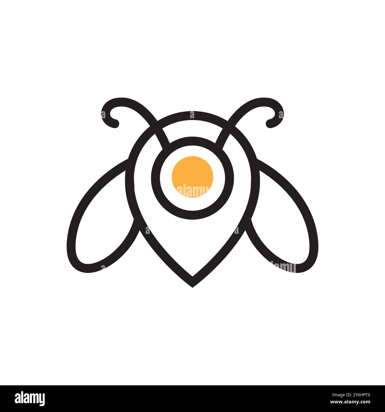 bee insect point place store line style modern flat minimal logo design ...
