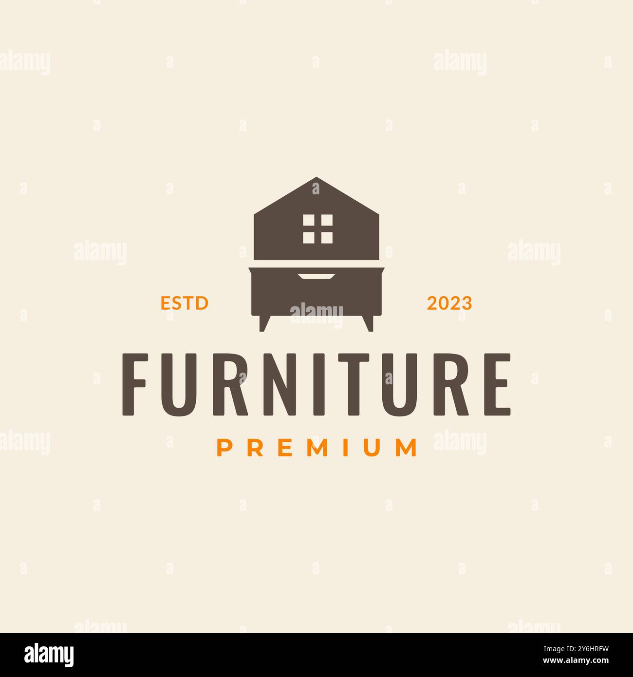 furniture interior house table living room simple minimal shape clean flat logo design vector icon illustration Stock Vector