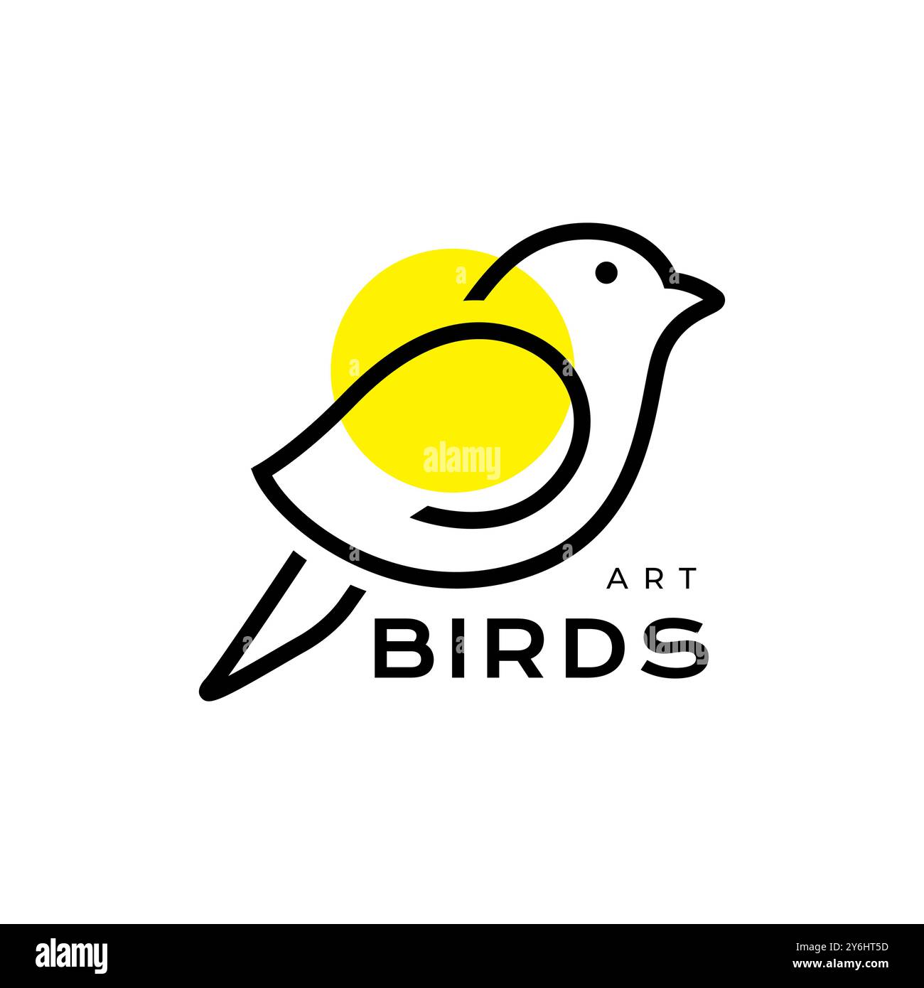 canary bird line simple minimal modern logo design vector Stock Vector