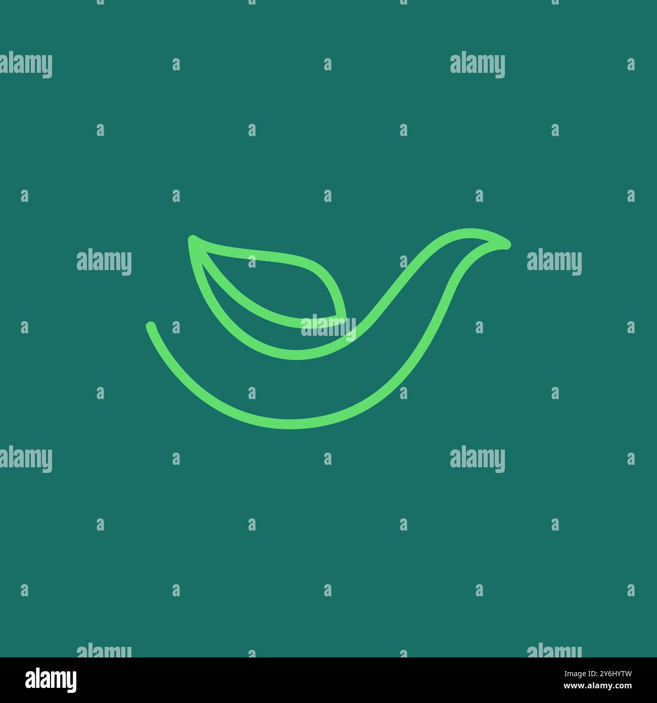 bird leaf nature ecology line logo design vector Stock Vector