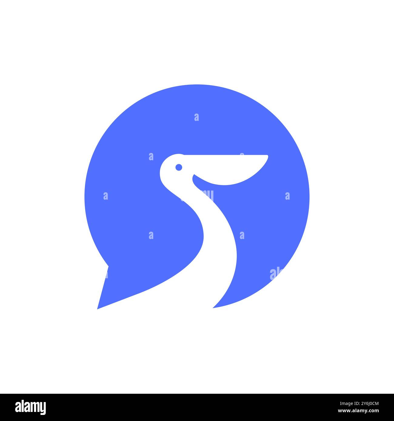 Beauty ocean pelican circle colorful logo design vector stock vector