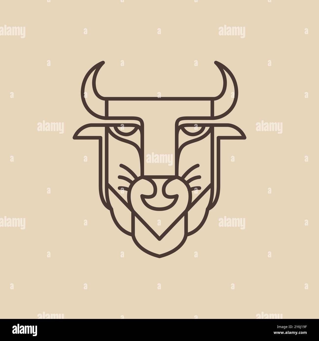 bison head powerful animal logo design vector Stock Vector Image & Art ...
