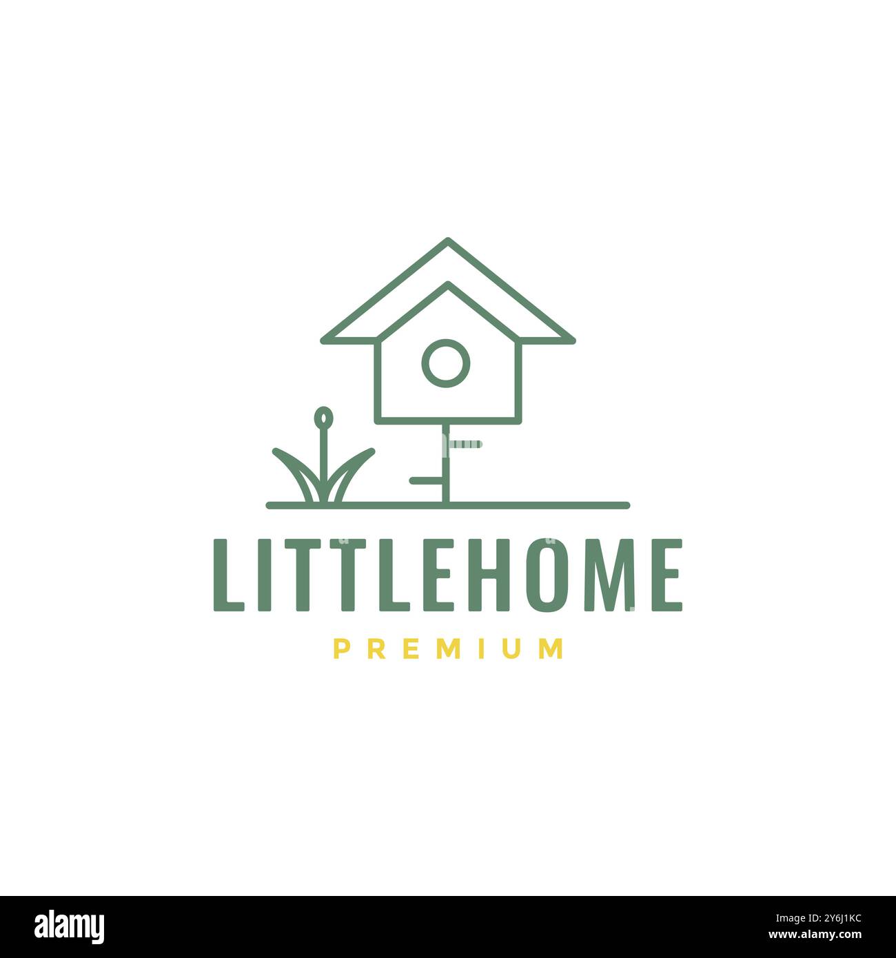 bird house line minimalist logo design vector Stock Vector